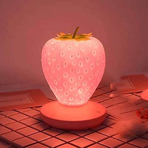 Lámpara Led De Fresa Para Guardería, Bonita Luz Nocturna Par