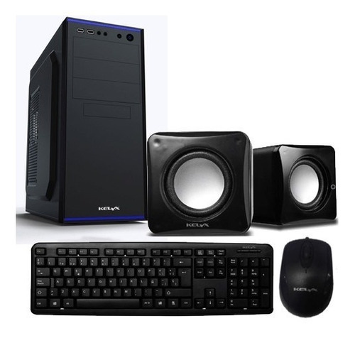 Gabinete Pc Atx Kit Kelyx Fuente 500w Teclado Mouse Parlante