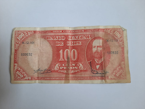 Billete De 100 Pesos De La República De Chile