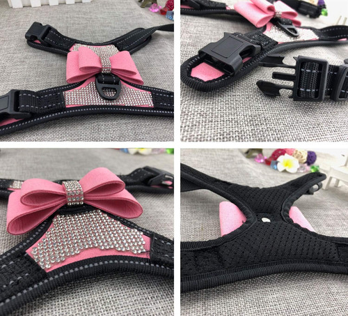 Newtensina 3 Piezas Pajaritas Bling Lindo Arnés Para Perro Y