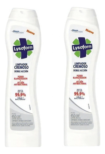 Limpiador Blanqueador Doble Accion Lysoform 450ml Pack X2u