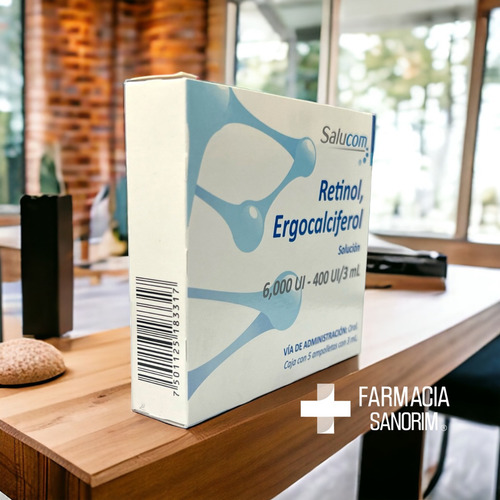 Retinol Ergocalciferol 5 Ampolletas Via Oral Con 3 Ml Pisa