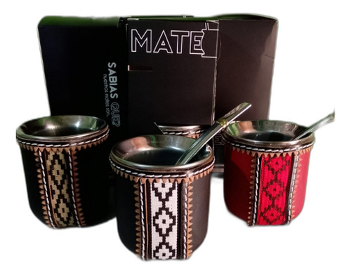 Mate Imperial Premium Forrado En Cuero Doble Acero Rojo Modelo Imperial Premiun