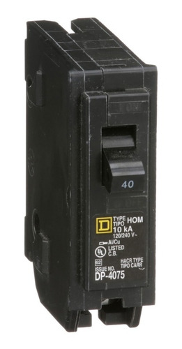 Breaker Interruptor Thql 1x40 Amp Square D Homeline Tienda