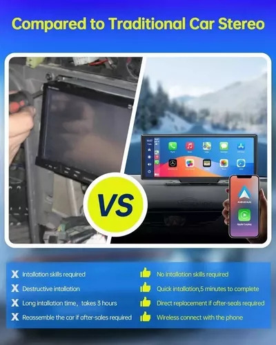 Estéreo Inalámbrico Para Coche 10 Carplay Android Auto
