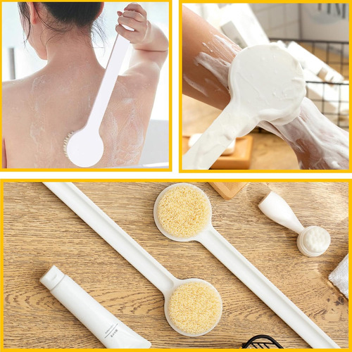 Unisex Body Cleansing Brush Set With Nylon Bristles For Effe
