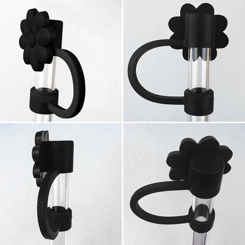 4pcs Cubiertas De Pajita De Silicona, Tapas Reutilizables