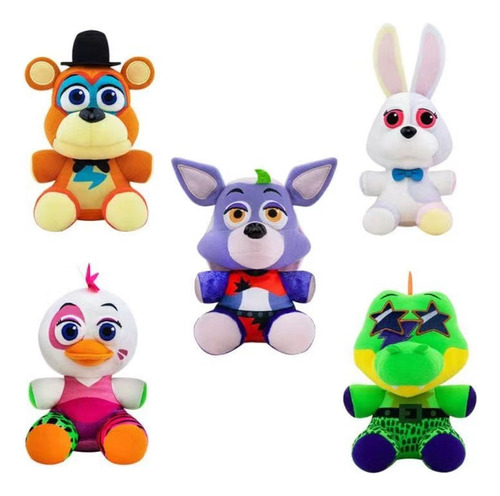 Juego De 5 Piezas De Peluches Fnaf,adorable Conejito,oso,pat