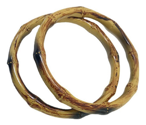 2 X 5 Manijas De Bolso De Bambú De Diámetro Interior 13 Cm