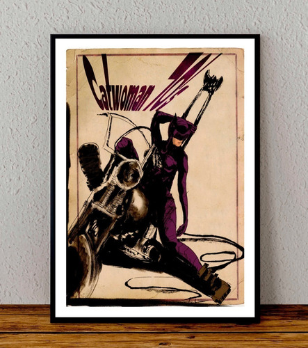 Cuadro 33x48 Poster Enmarcado Batman Catwoman Dc Comics 01