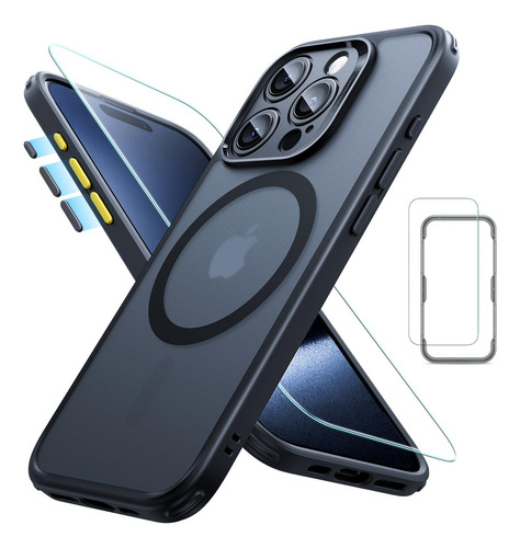 Conjunto De Capas Esr Para iPhone 15 Pro Com Protetor De Tel