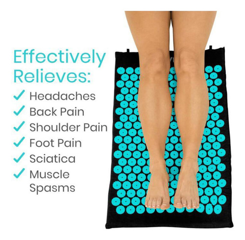 Almofada Para Pés Com Tapete Corporal De Acupressão, Azul .