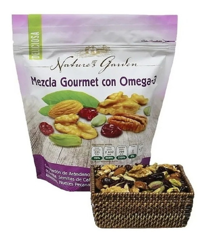 Nature's Garden 737 Mezcla Gourmet Frutos Secos Omega3