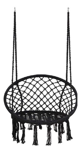 Aleissi Silla Colgante Macrame Interior Y Exterior Hogar Color Negro