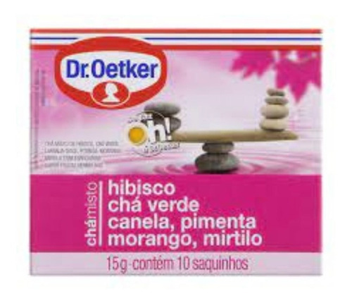 Chá Misto Hibisco Morango,pimenta,mirtilo Dr. Oetker 10x15g.