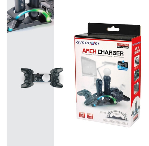 Imagen 5 de 9 de Cargador Dynacom Para 2 Joysticks Y Controles Move