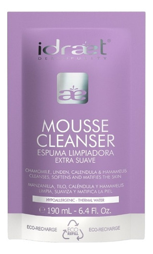 Mousse Cleanser Espuma Limpiadora Extra Suave 190ml Idraet