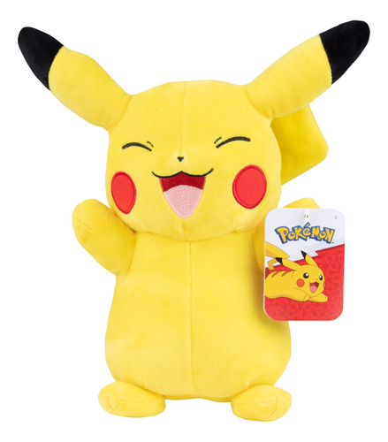 Pokémon - Peluche Grande De Pikachu Feliz De 12 Pulgadas, C