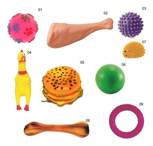 Kit 9 Mordedor Brinquedos De Borracha P/ Cães Cachorro - Pet