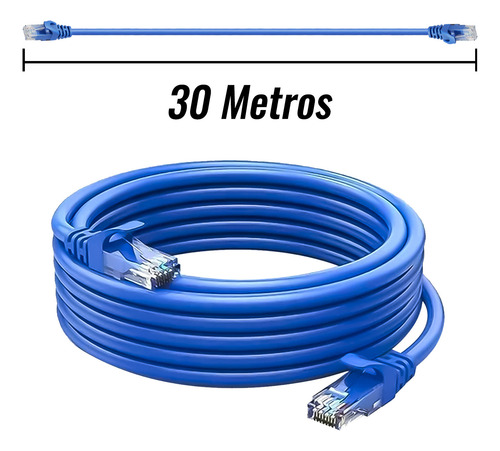 Cable De Red Cat6 Lan 30 Metros Alta Transferencia De Datos