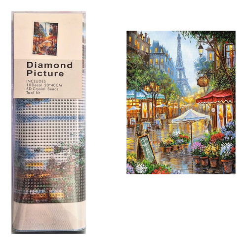 Juego Pintura De Diamantes 5d - Mercado En Paris 20x40 Cm