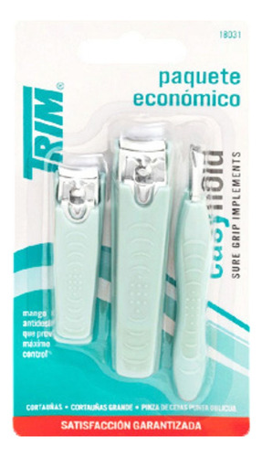 Set De Corta Uña Grande + Pequeño + Pinzas Easy Hold Trim