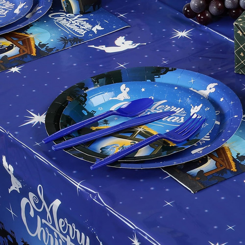 Suministros Para Fiestas De Navidad, Juego De Platos Y Servi