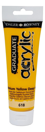 Tinta Acrilica Daler Rowney Graduate 120ml Cor 618 Cadmium Yellow Deep