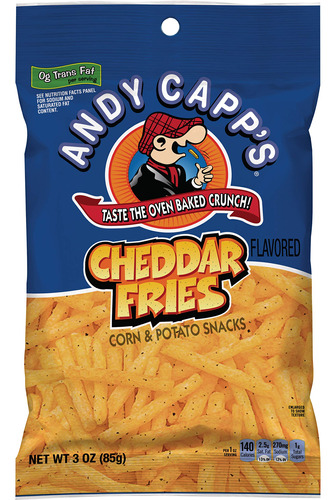 Andy Capp's Cheddar Papas Fritas Saborizadas, 3 Onzas, Paque