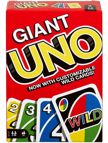 Juego De Cartas Mattel Giant Uno Family Con 108 Cartas Sobre