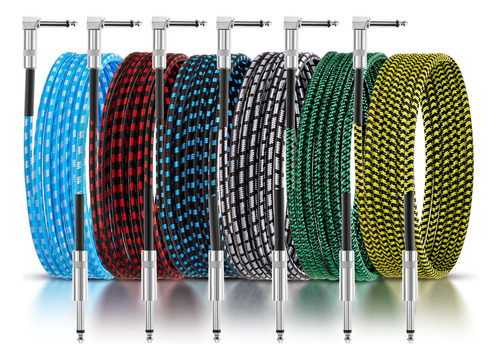 Paquete De Cables De Guitarra De 10 Pies Multicolor