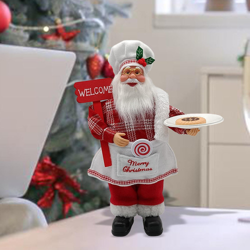 Mc Figuritas Chef Santa, Estatuilla Navideña Papá Noel,