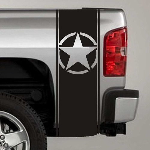 Calcos Franjas Laterales Estrella Army Ram Hilux Ranger 4x4