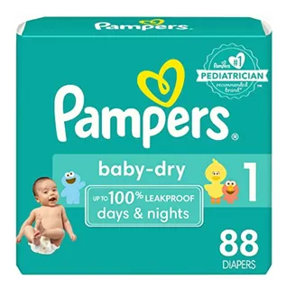 Pampers Baby Dry Newborn Diapers, Size 1, 44 Count (pack Of