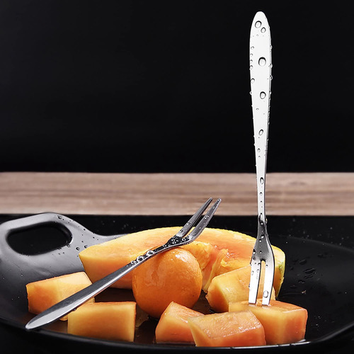 12 Tenedores De Postre De Acero Inoxidable Para Frutas Y Ens
