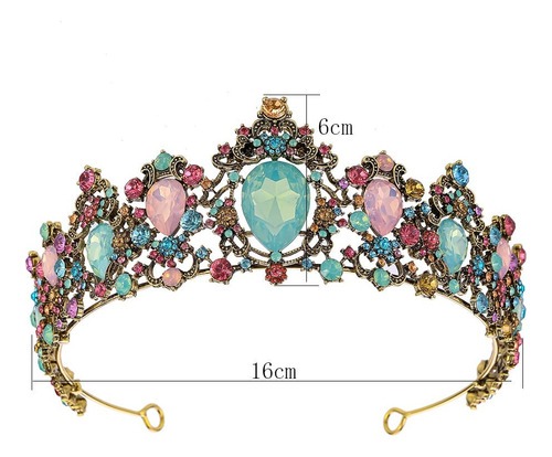 Corona Tiara Multicolor Importada 15años Novias Premium