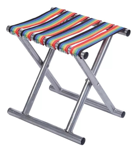2 Sillas Plegable Banco Portátil Taburete Picnic Paseos Color Multicolor