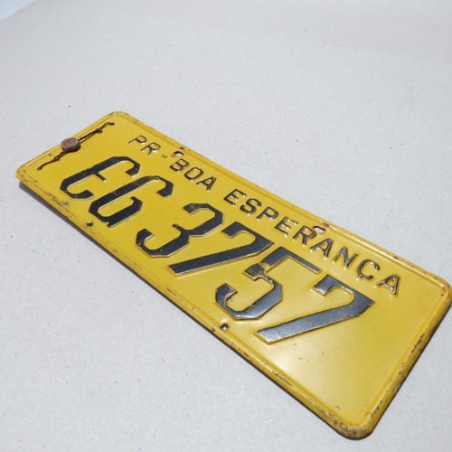 Imagem 7 de 8 de Placa Amarela De Carro Antigo Boa Esperança - Paraná