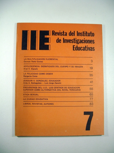 Revista Del Instituto De Investigaciones Educativas 7 Boedo (Usado)