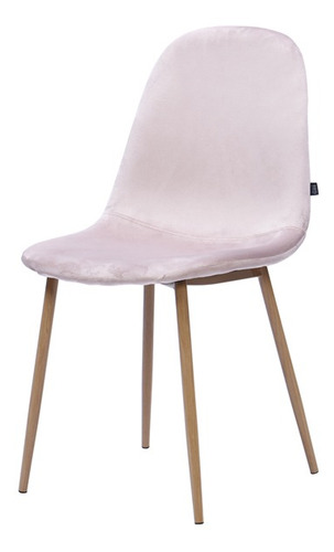 Silla Thames Tapizada Pana Rosa Pata Simil Madera Emuebles Cantidad de sillas por set 1 Color de la estructura de la silla Marrón claro