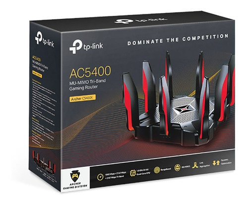 Router  Gaming  Tp-link Archer Ac5400x  Mu-mimo Tri-band Color Negro