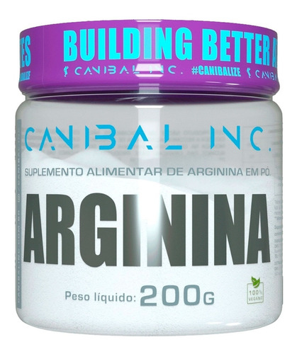Arginina Em Pó Aminoacido Essencial Pote 200g - Canibal Inc