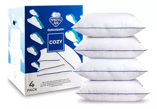 Spring Air® Almohada 4 Pack Cozy Estandar, Semi Firme Sp Color Blanco