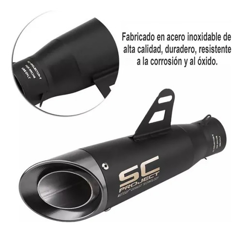 Silenciador De Tubo De Escape De 38-51mm Para Motocicleta