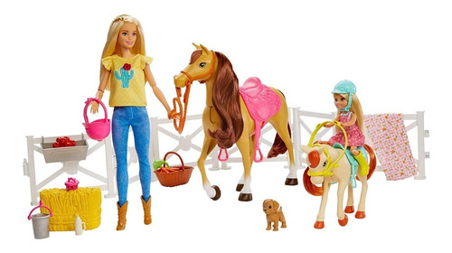 Barbie Y Chelsea Con Caballos Y Accesorios Mattel Fxh15