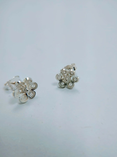 Topos Filigrana Florecita Plata Ley 925 Mujer Niña Aretes