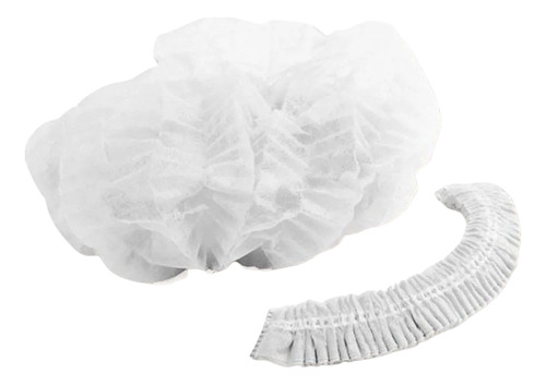 Pack X50u Cofias 20 Gramos Descartables Plisadas Blancas Blanco Arcoíris
