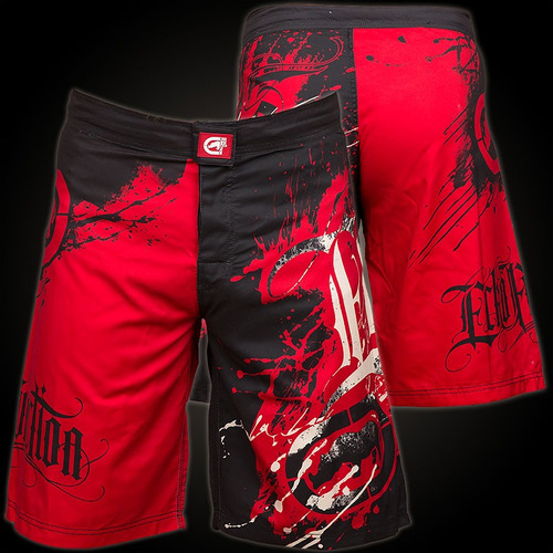 Short Ecko Unltd. Mma Splatter Rojo Y Negro.