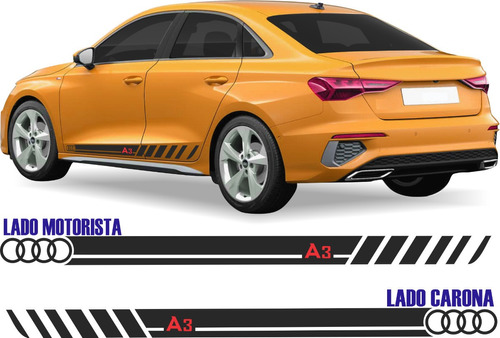 Audi A3 Sedan Prestige Adesivos Lateral Par 
