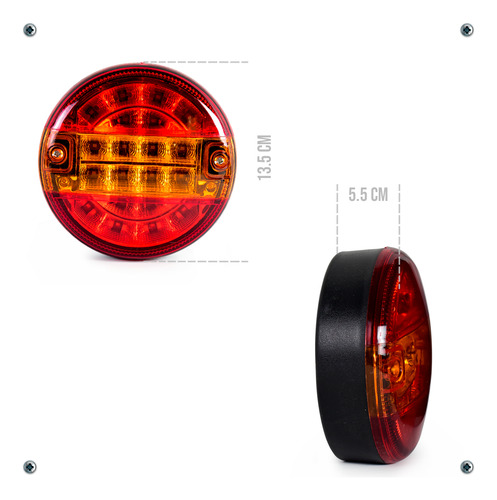 Plafón Redondo 20 Led Luz Direccional Trasera Camión 10pz